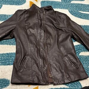 Moda in Pelle Firenze Brown Lined Leather Jacket